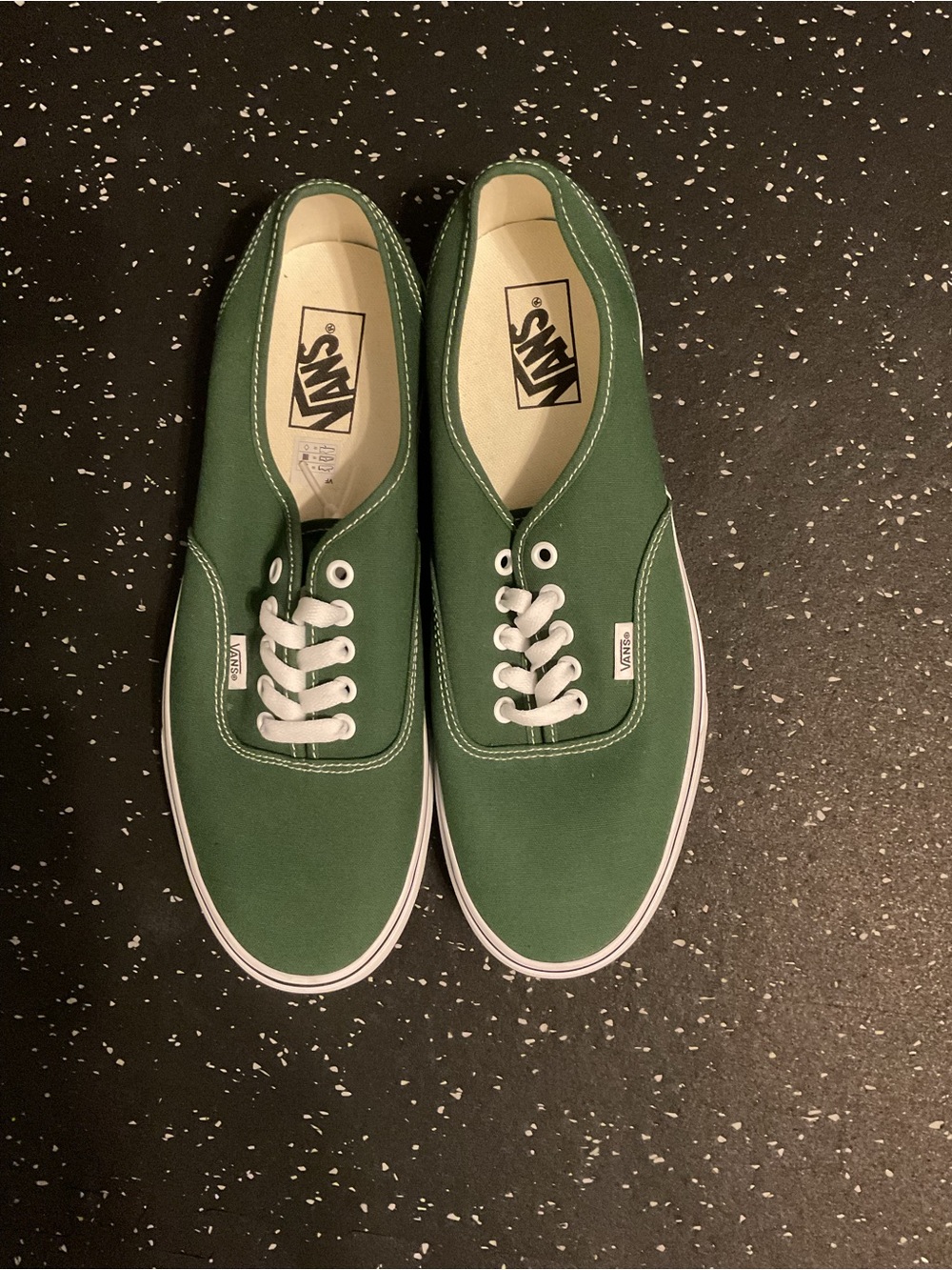 Vans Authentic Low-Top Canvas Sneakers in Green and White